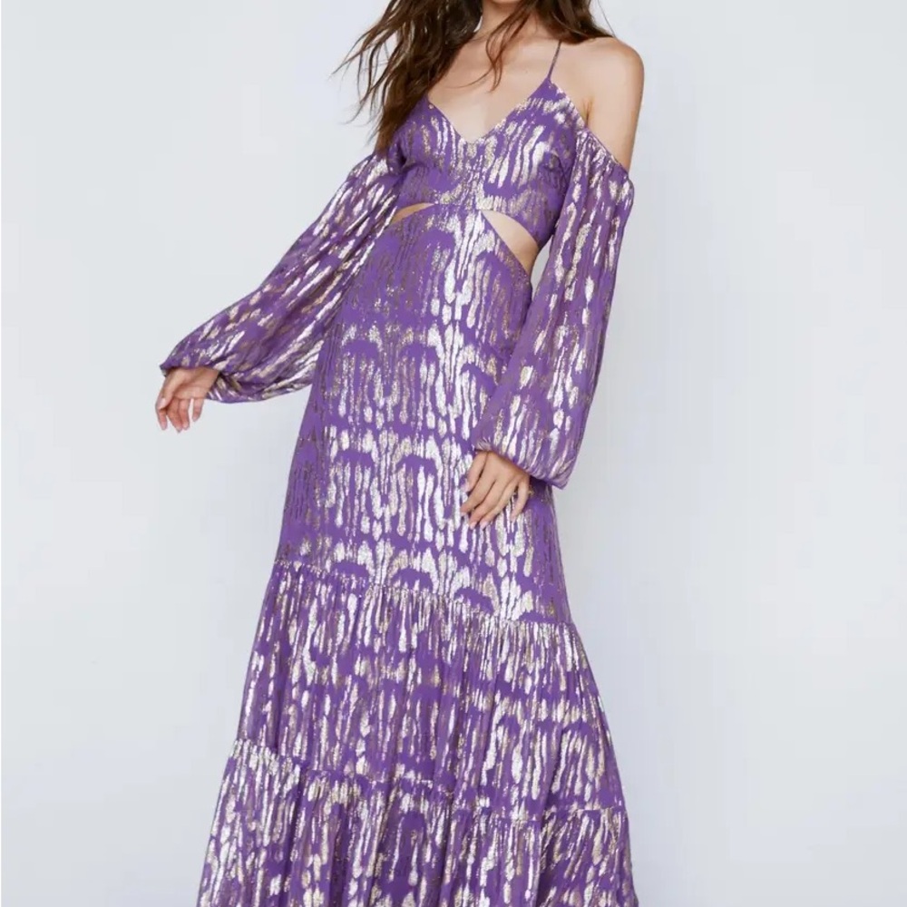 Nasty Gal Purple Long Sleeve Dress